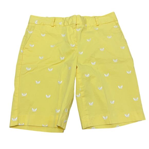 Talbots Petite Butterfly Chino Bermuda Shorts – Yellow, Size 6P - Picture 1 of 8